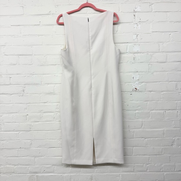 NWT Lauren Ralph Lauren Stretch Crepe Sleeveless Cream Dress Size 12 - Picture 7 of 7